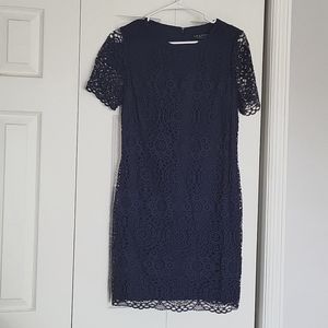 Navy lace dress, size 10P